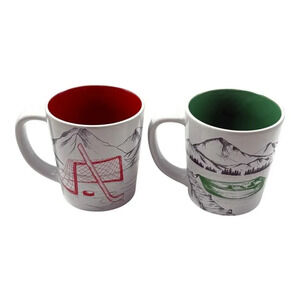 Tim Hortons Lot 2 Mug Mountains Hockey Red Canoe Green 2018 Canada